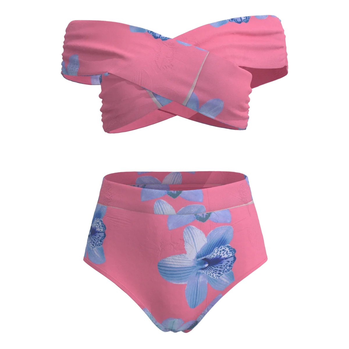 锦氨大蓝花泳装印花面料